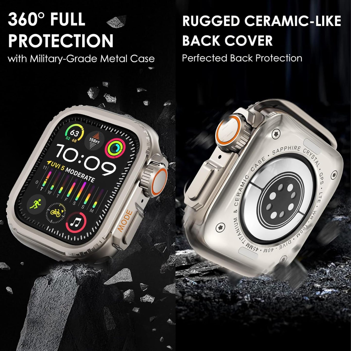 Caja de Aleación de Titanio Rugged para Apple Watch: Protección Extrema y Estilo Aventurero