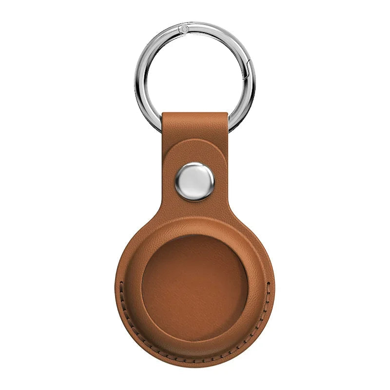 Funda Protectora AirTag de Cuero PU con Llavero: Seguridad y Estilo para Tu Rastreador