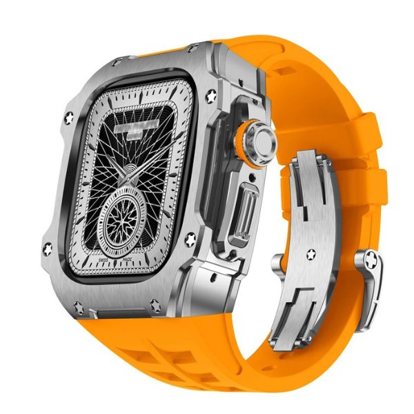 RM7015 Silver Vanguard Series: Carcasa de Acero Inoxidable para Apple Watch Ultra