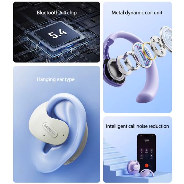 MINISO X15 PRO – Auriculares Bluetooth con Cancelación de Ruido y Diseño Colgante