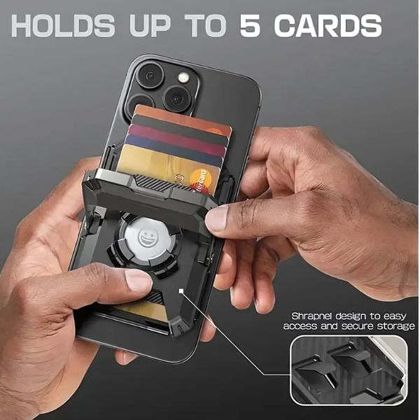 SUPCASE MagWallet Pro: Cartera Magnética con Soporte AirTag y Trípode | 5 Tarjetas y Protección RFID