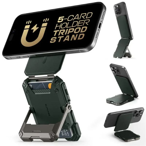 SUPCASE MagSafe: Cartera Magnética con Trípode para iPhone | Seguridad y Versatilidad 5 en 1