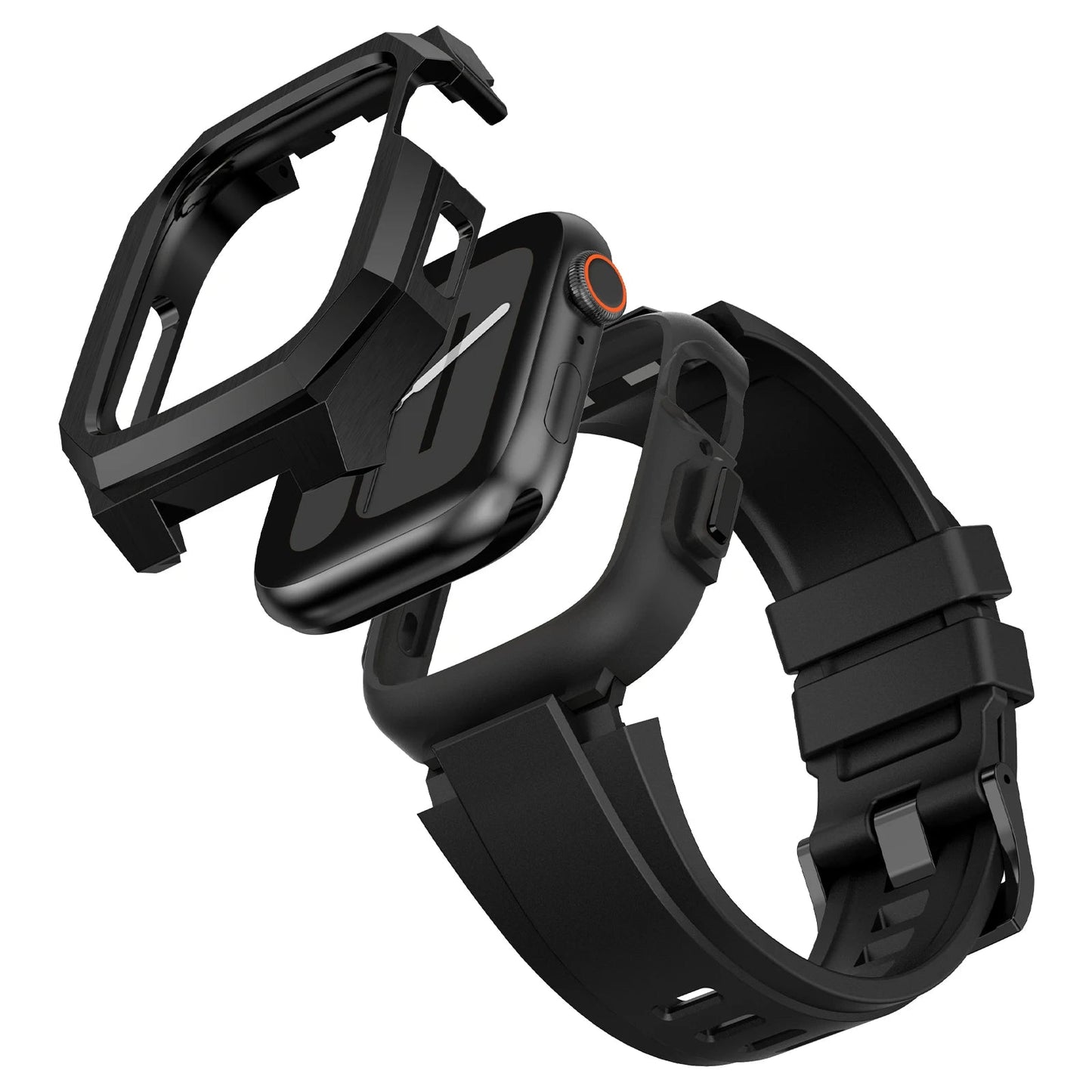 Carcasa de Acero Inoxidable y Correa de Goma para Apple Watch: Durabilidad y Estilo