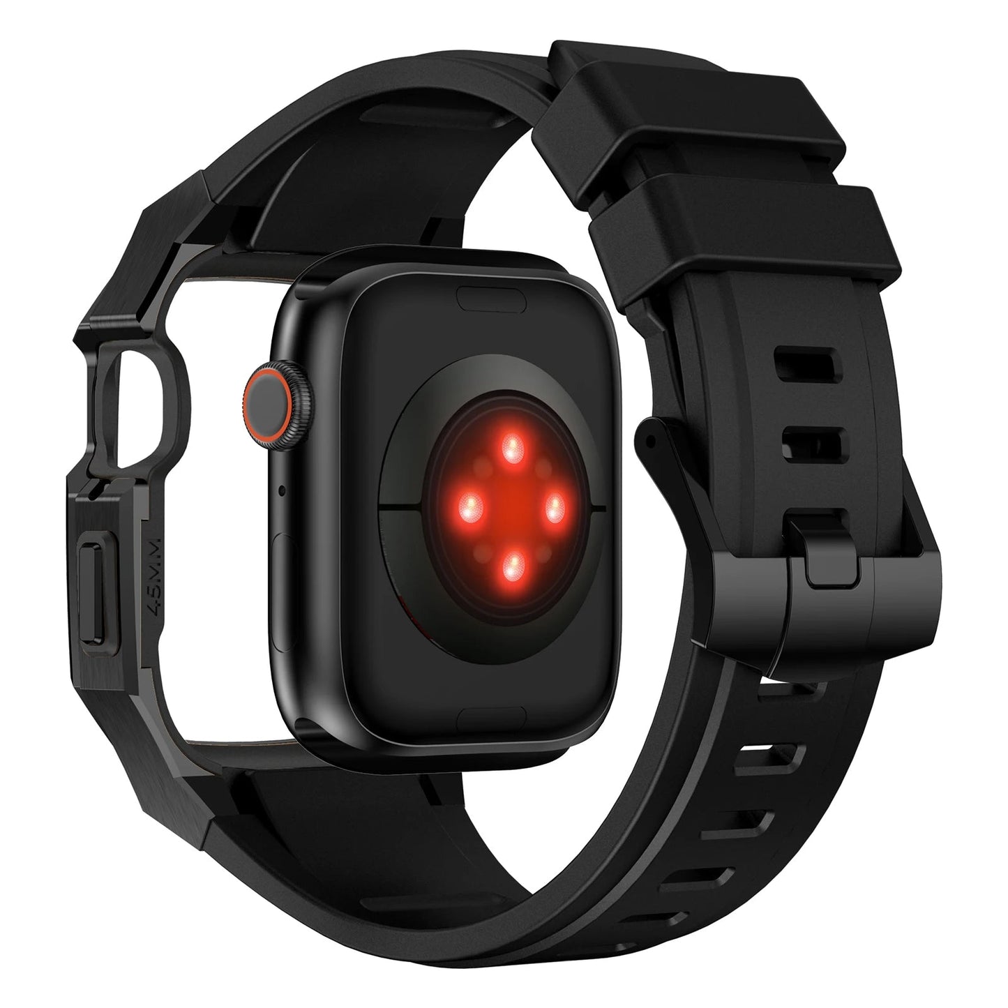 Carcasa de Acero Inoxidable y Correa de Goma para Apple Watch: Durabilidad y Estilo