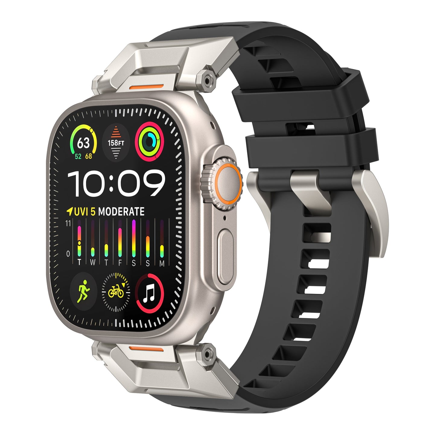 New Explorer Fluororubber & Leather Strap: Audacia y Estilo para Apple Watch