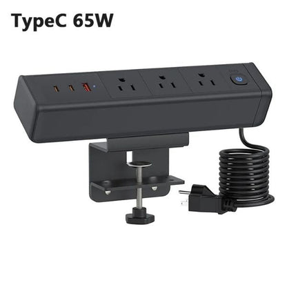 PowerClamp™ USB-C PD 65W: Toma de Corriente Múltiple para Escritorio