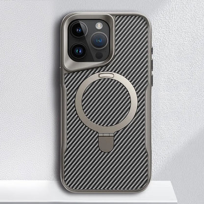 Armadura MagCase: Funda Magnética de Carbono para iPhone | Protección Extrema y Versatilidad con Soporte 360°