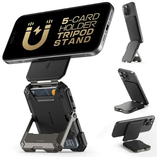 SUPCASE MagSafe: Cartera Magnética con Trípode para iPhone | Seguridad y Versatilidad 5 en 1