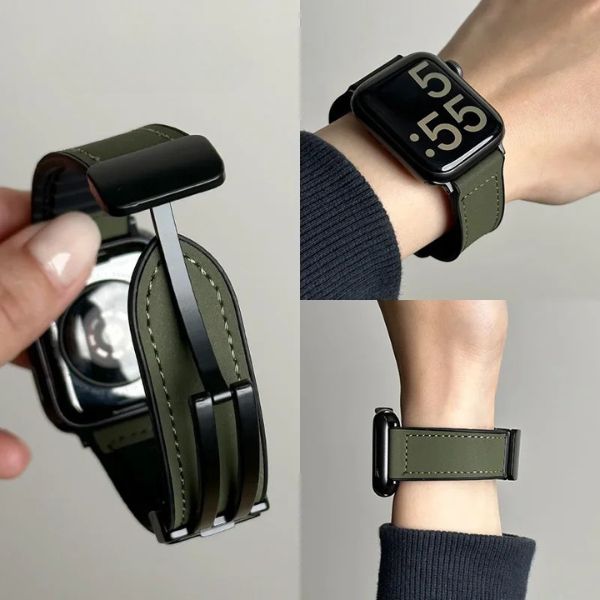 Correa Magnética Urban Fit para Apple Watch: Cuero Genuino y Silicona – Estilo y Versatilidad