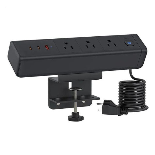 PowerClamp™ USB-C PD 65W: Toma de Corriente Múltiple para Escritorio